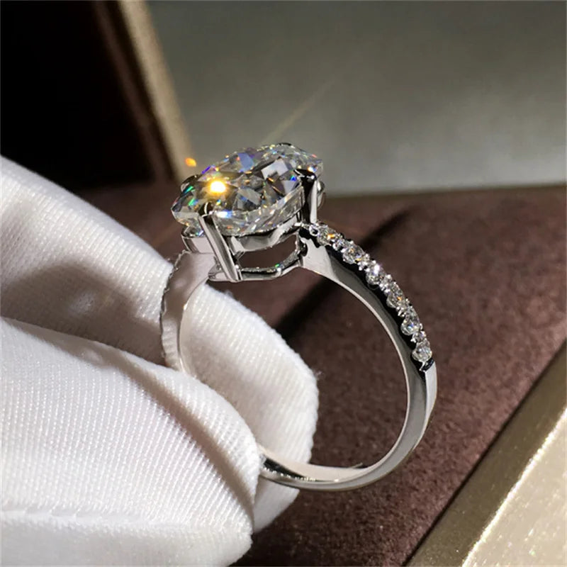Moissanite White Gold color Ring for Women Classic Oval Shape .