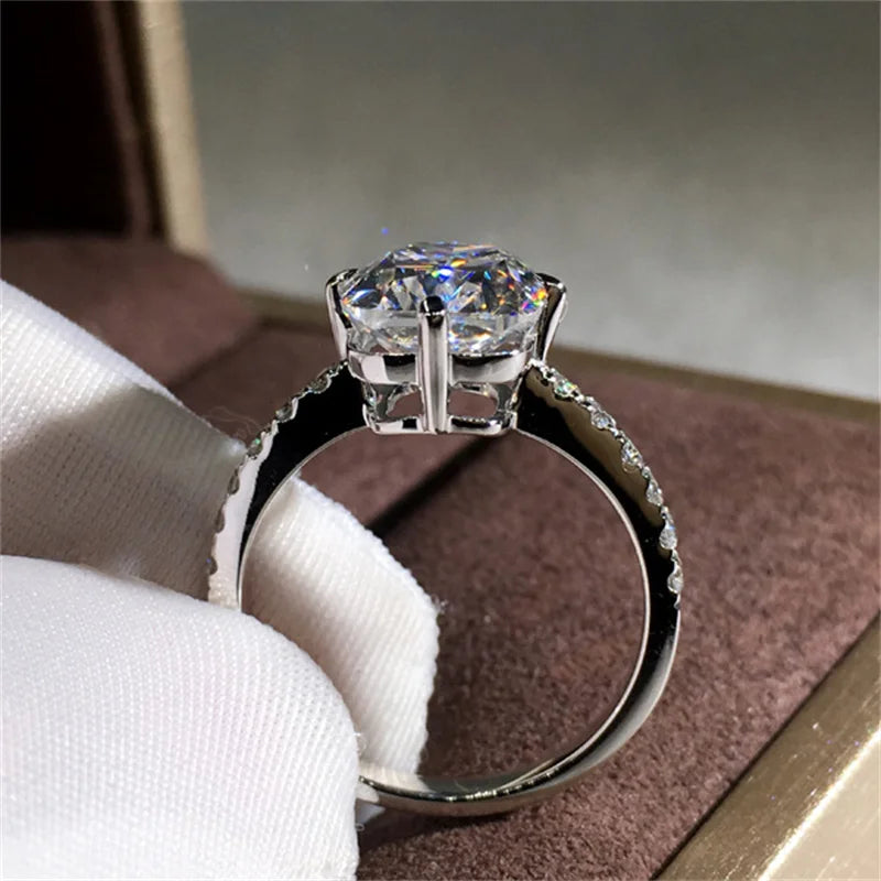 Moissanite White Gold color Ring for Women Classic Oval Shape .
