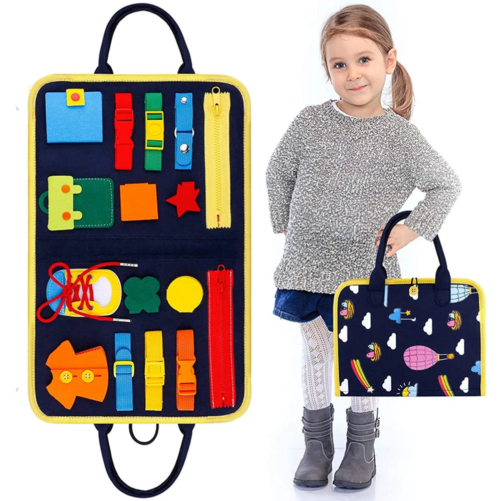 Busy Board Montessori Toys for Toddlers Sensory Toy Preschool Learning Educational Travel Activities For Boys Fine Motor Skills
