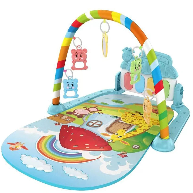Baby Fitness Stand Toy Newborn 0-1 Year Old Baby Music Pedal Piano Fitness Equipment Climbing Mat Toy