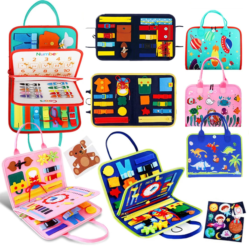 Busy Board Montessori Toys for Toddlers Sensory Toy Preschool Learning Educational Travel Activities For Boys Fine Motor Skills