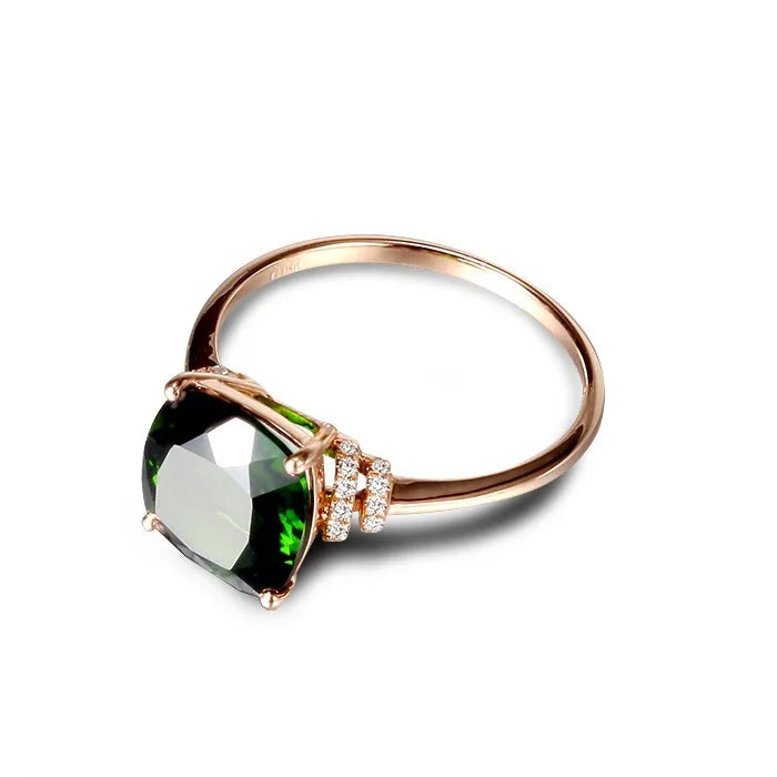 Green Emerald Ring Women