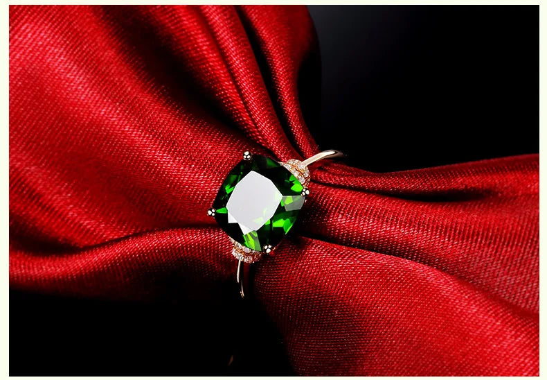 Green Emerald Ring Women