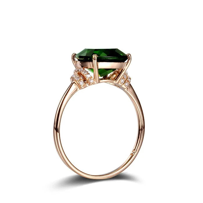 Green Emerald Ring Women