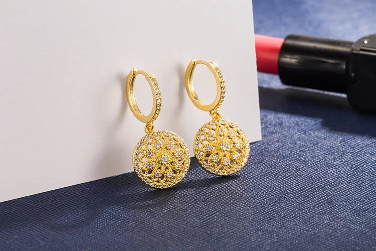 Gold Hollow Stud Earrings