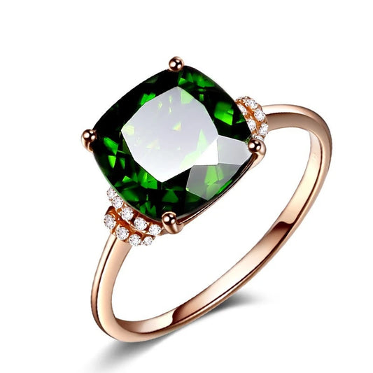 Green Emerald Ring Women