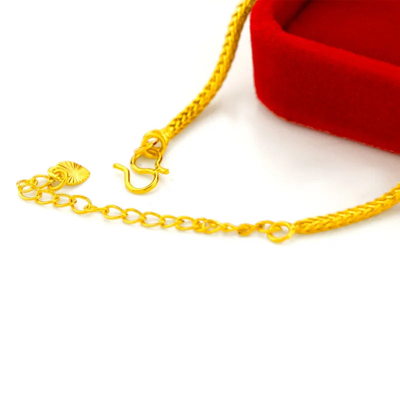 Genuine 24k gold color bracelet women's jewelry