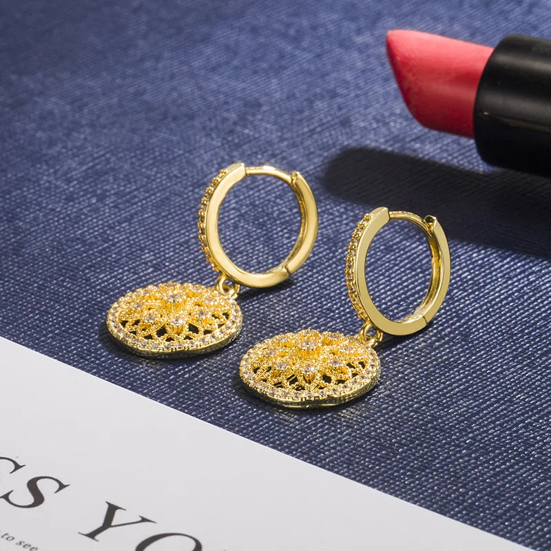 Gold Hollow Stud Earrings