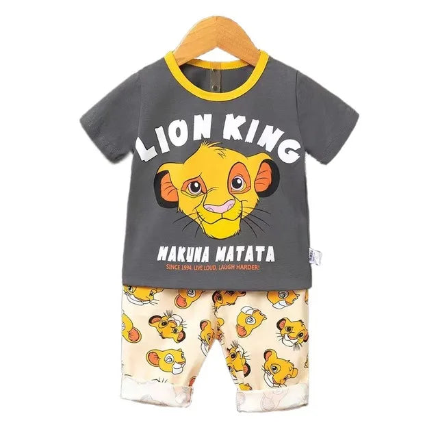 Summer Boys Girls Clothes Set T-shirt+pants