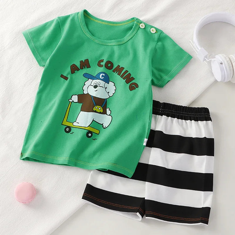 1 2 3 year Baby Clothing Girls Boys Cotton Suit for Children Two Clothes Sets for Babies , New born Baby Clothes