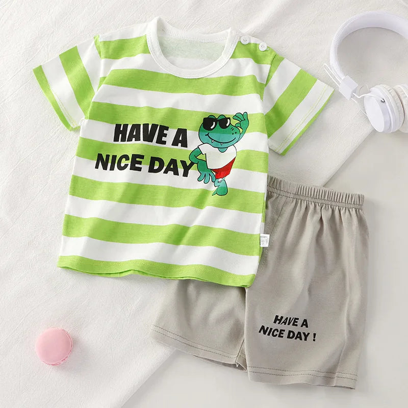 1 2 3 year Baby Clothing Girls Boys Cotton Suit for Children Two Clothes Sets for Babies , New born Baby Clothes