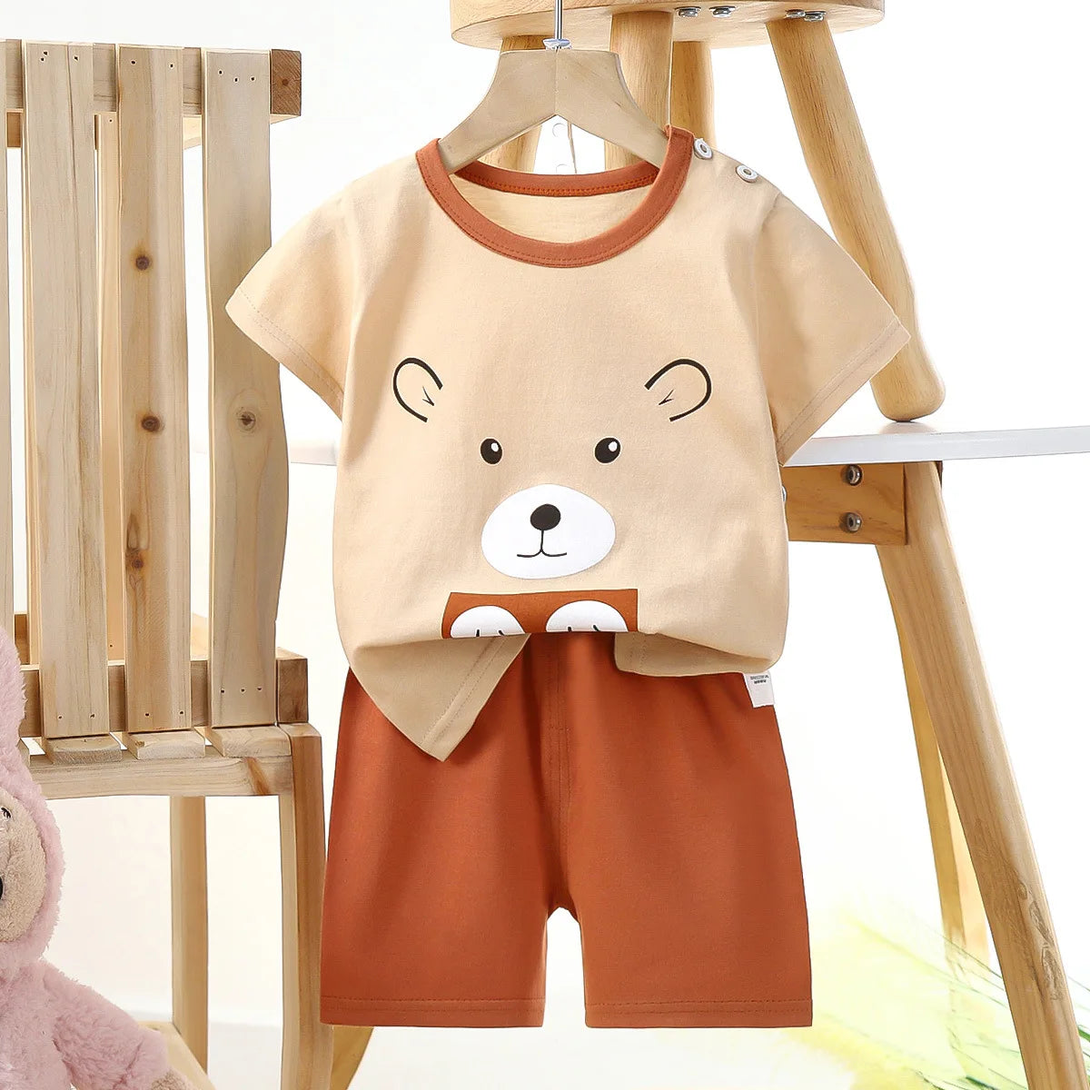 Summer Boys Girls Clothes Set T-shirt+pants