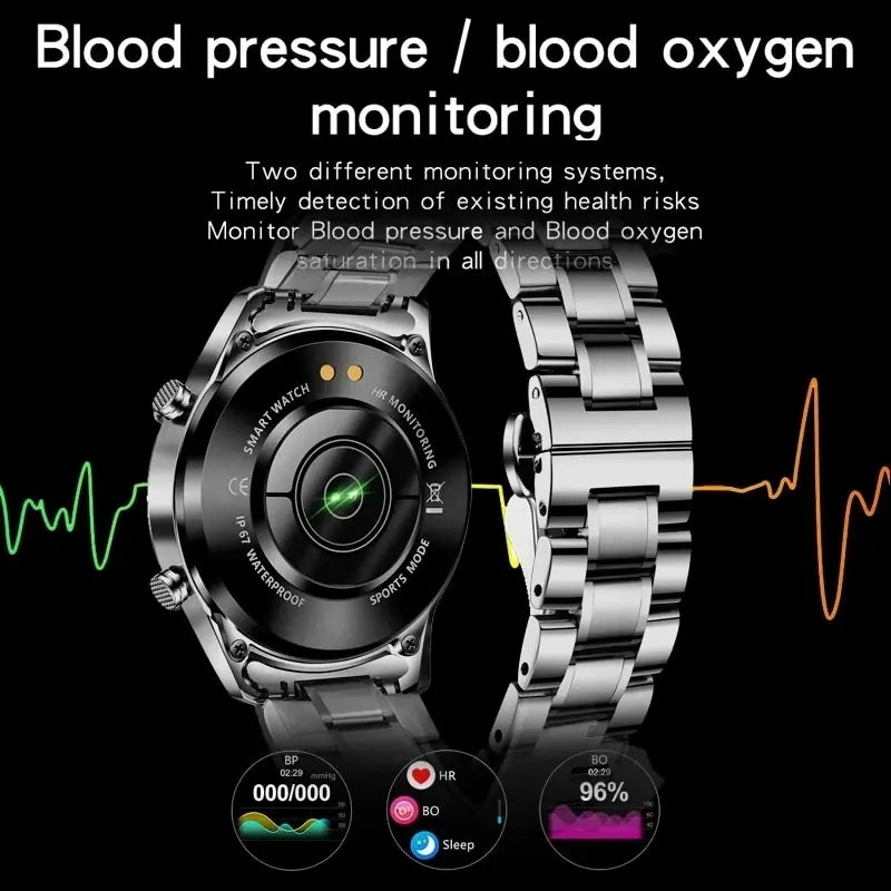 LIGE 2024 Smart Watch Men Full Circle Touch Screen Bluetooth Call Men Smartwatch Waterproof Sport Activity Fitness Watch