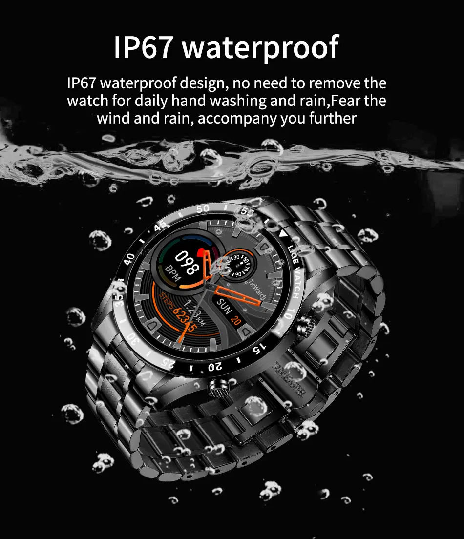 LIGE 2024 Smart Watch Men Full Circle Touch Screen Bluetooth Call Men Smartwatch Waterproof Sport Activity Fitness Watch