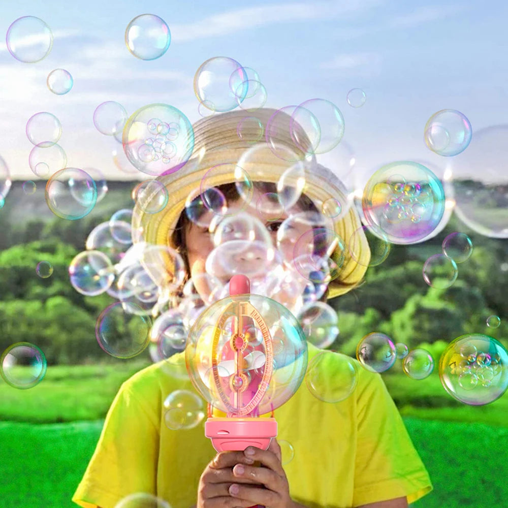 Bubble Machine Rocket Fully Automatic Blowing Electric Soap Bubble Gun Boys Girls Toys Childrens Day Gift Outdoor Party Play