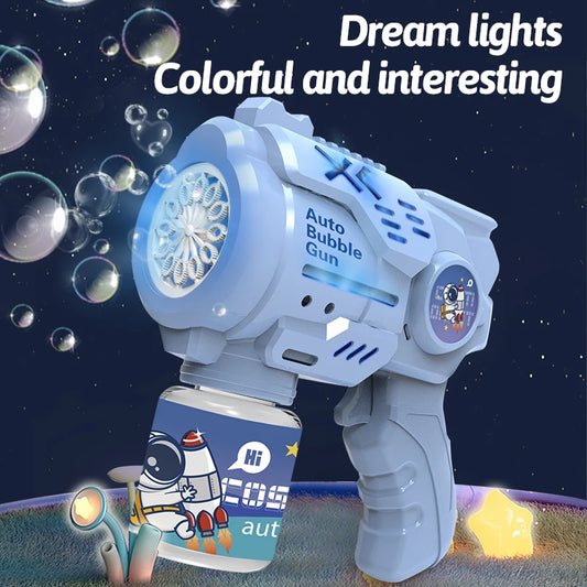 12 hole bubble machine space astronaut fully automatic electric bubble toy for children without battery and bubble water